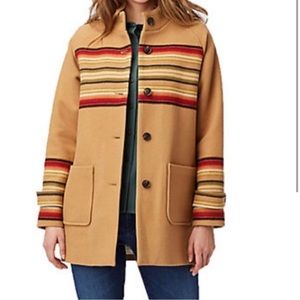 Pendleton Jacquard Striped Wool Coat